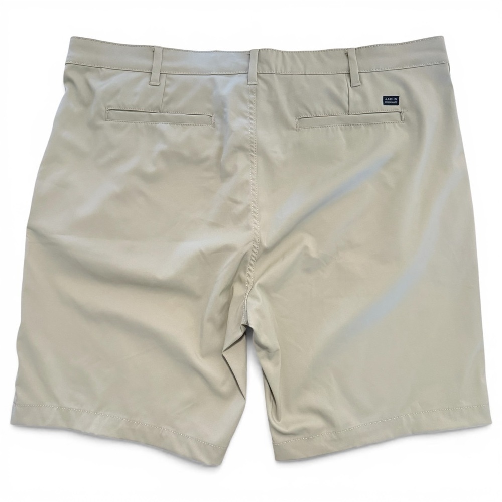 Jachs New York Performance Tech Shorts Mens Size 40 Khaki Stretch Poly Spandex - Picture 7 of 13